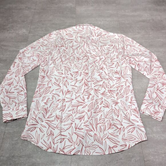 Hugo Boss White Red Floral Button Down Slim Fit Stretch Collar Shirt Large NWT - Picture 8 of 8